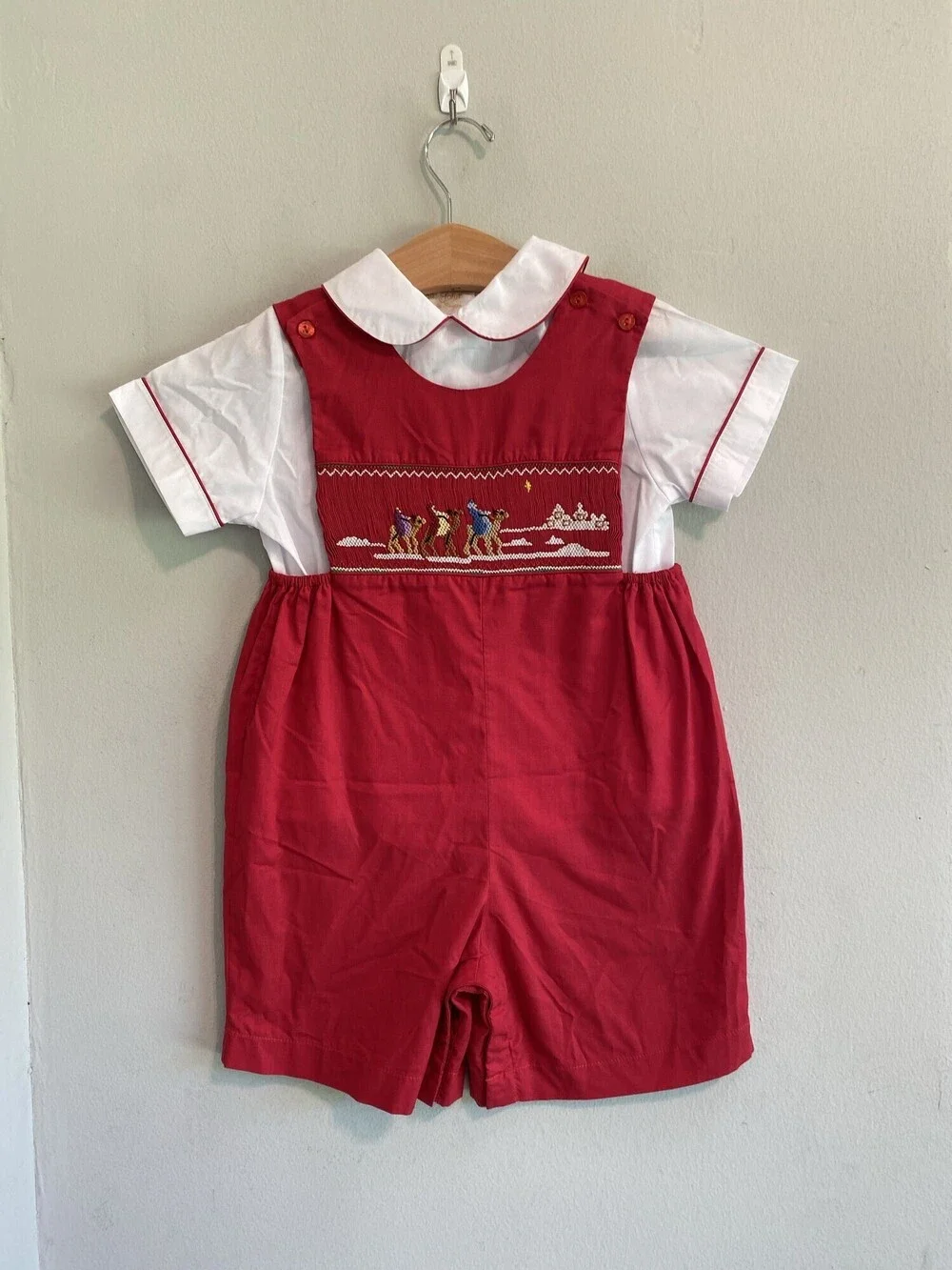 Rare Vintage Sir John by Rosalina Three Wise Men Smocked Shortall Set 4T